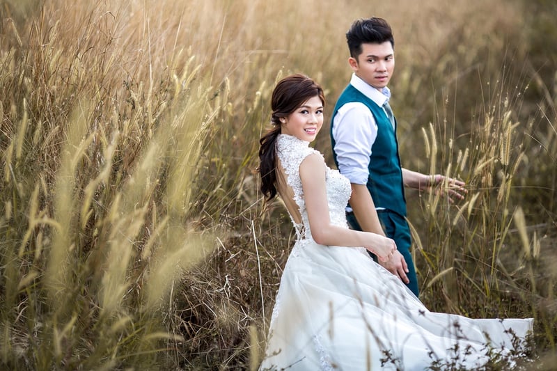 Groom in Forest Wedding Suit